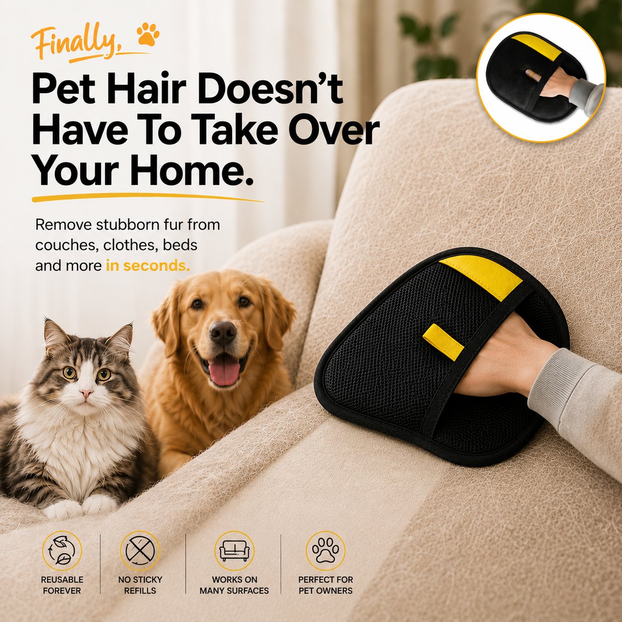 Petrra FurLift™ Pet Hair Removal Gloves (Upgraded)